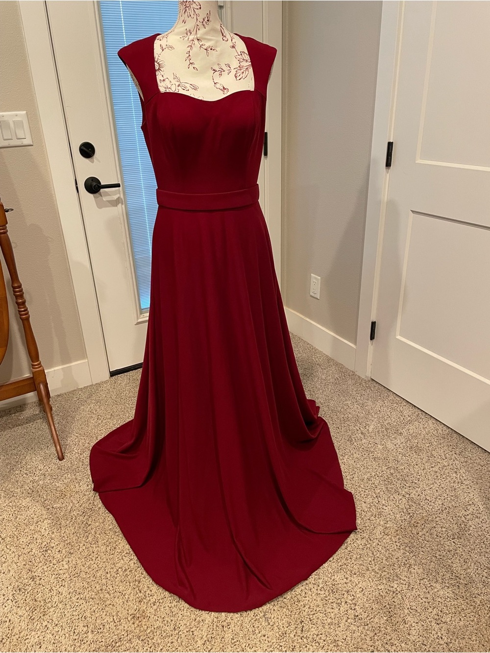 Allure Bridals Burgundy A-Line Prom Gown Style 1601